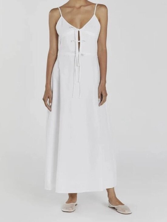 DISSH Dresses & Skirts - DISSH Mimi White Linen Midi Dress NWT Size 8/12